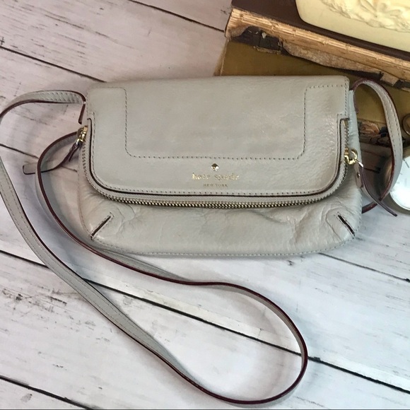 Kate Spade Light Grey Foldover Crossbody Bag - Picture 4 of 8